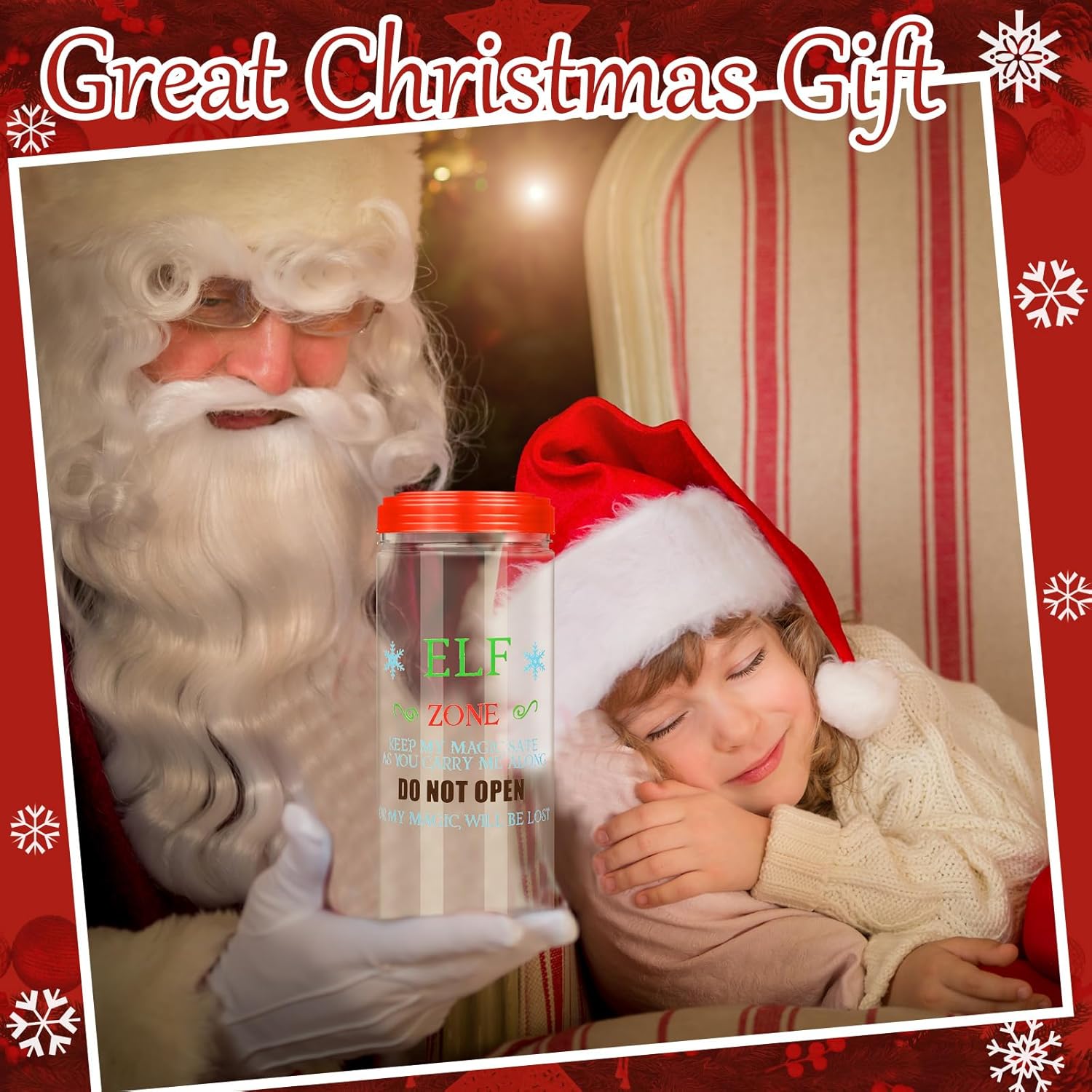 Christmas Elf Carrier 9.8 Inch Carrying Case Plastic Elf Container Holiday Decor with Lids Handle for Xmas Holiday Family Adventures Transport Gift Decoration
