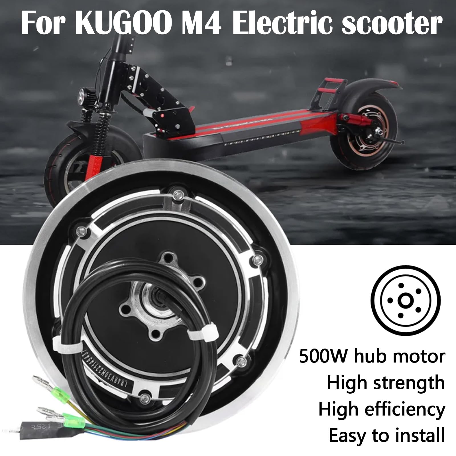 Motore Del Mozzo, Motore Del Mozzo Per Scooter Elettrico 10pollici Per Kugoo M4/M4 Pro 48v 500w Motore Del Mozzo Della Ruota Sostitutivo E Motore Per Scooter Per Scooter Elettrici Kugoo M4/M4 Pro