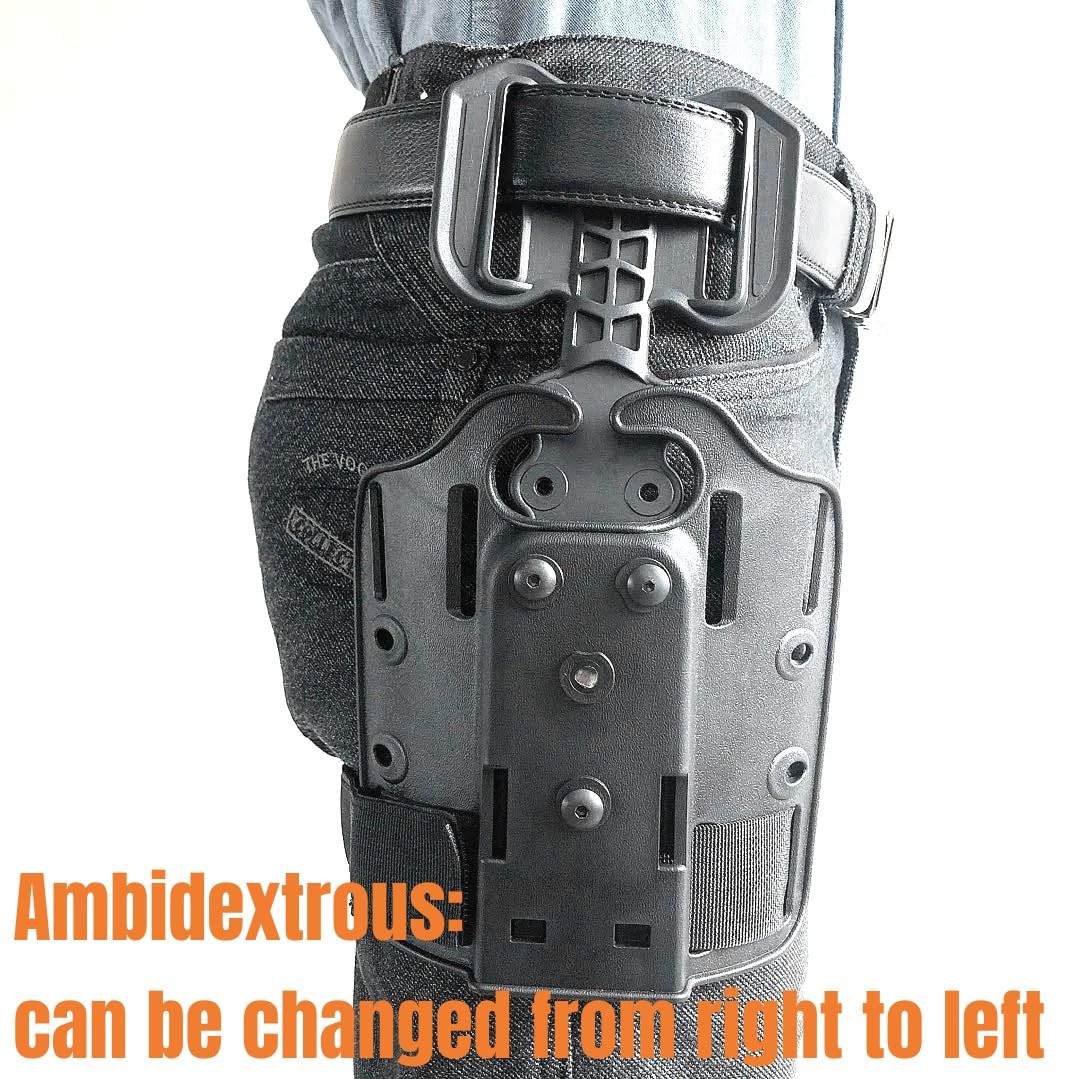 ACEXIER Holster Tactique Cuisse – Adaptateur Paddle Universel – Polymère Durci – Ambidextre – Noir, Sable, Vert Armée – Pour Pistolet, Chasse, Airsoft