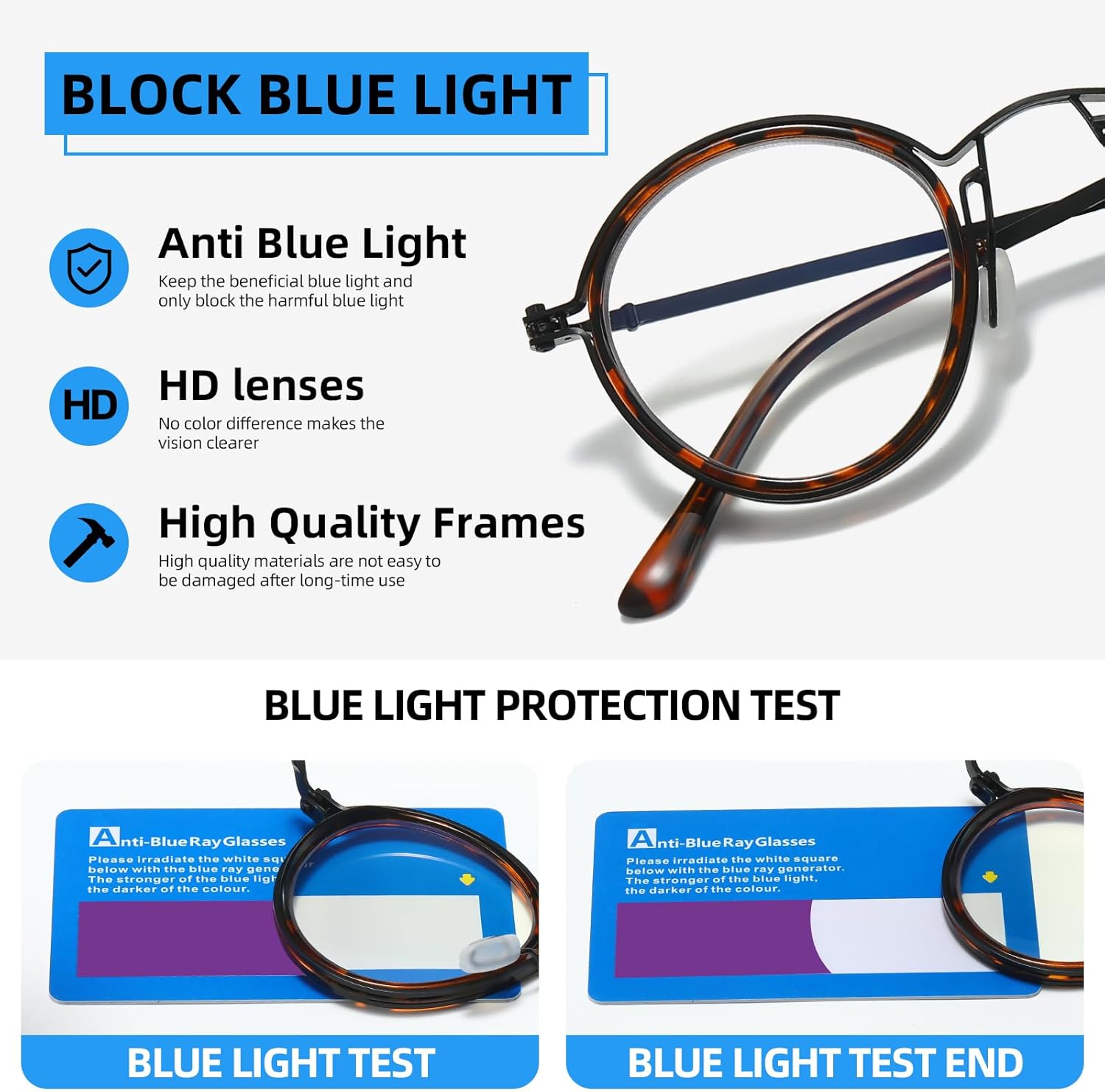 JOLLYNOVA Retro Progressive Multifocal Reading Glasses for Women Men, Metal Round Blue Light Computer Readers (Leopard & Progressive(Top is 0), 2, x) - Image 3