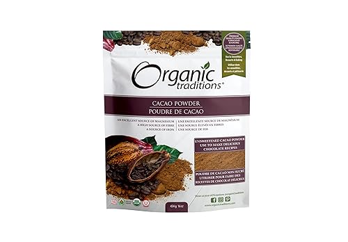 Miniatura 1 de Organic Traditions Polvo orgánico, cacao, 16 onzas