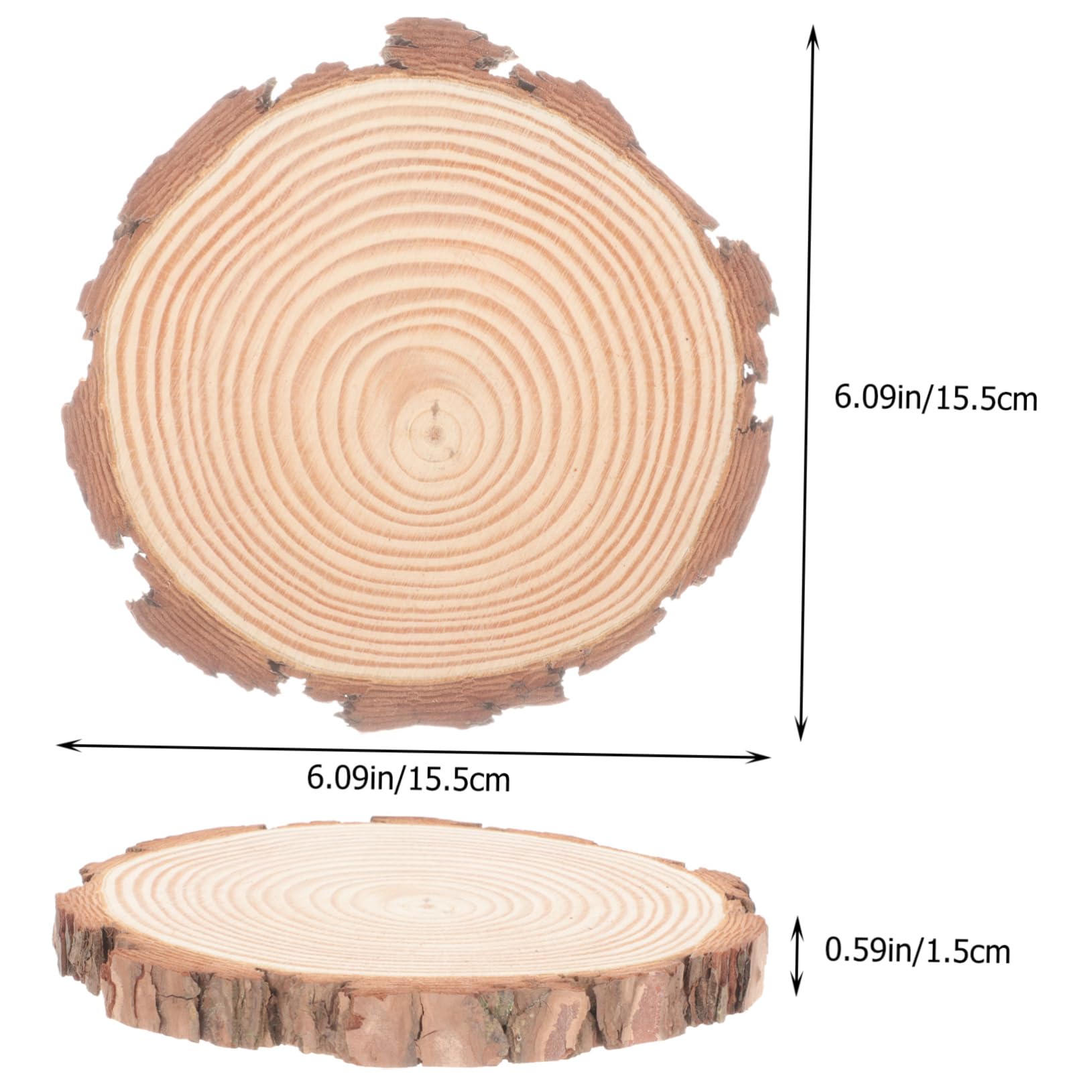 TEHAUX 6pezzi Fette Di Legno Naturale Non Trattate Dischi Legno Per Fai Da Te Per Decorazioni Pittura e Attività Educative Spessore