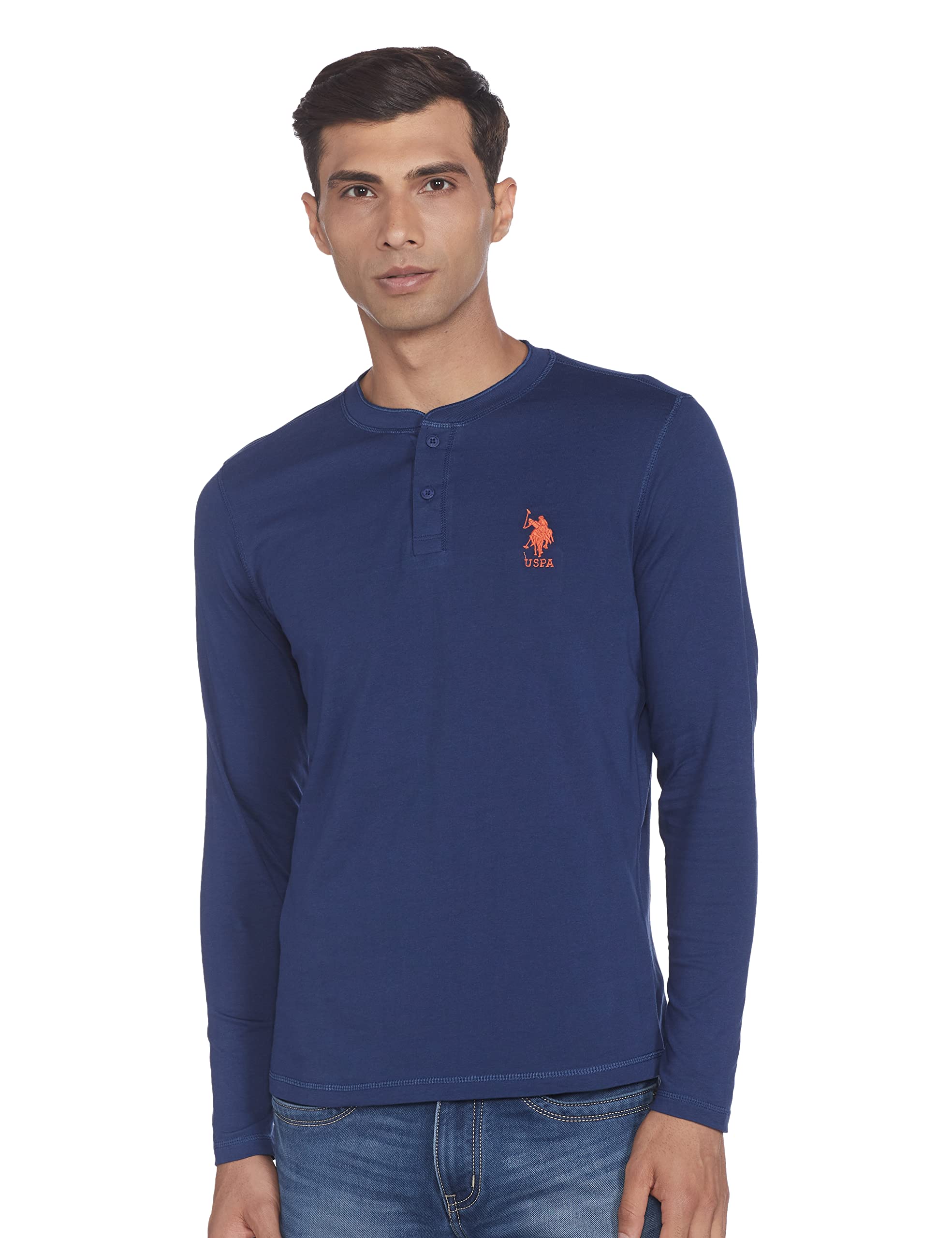 U.S. POLO ASSN.Men Comfort Fit Heathered Cotton I655 Regular Fit T-Shirt - Pack of 1