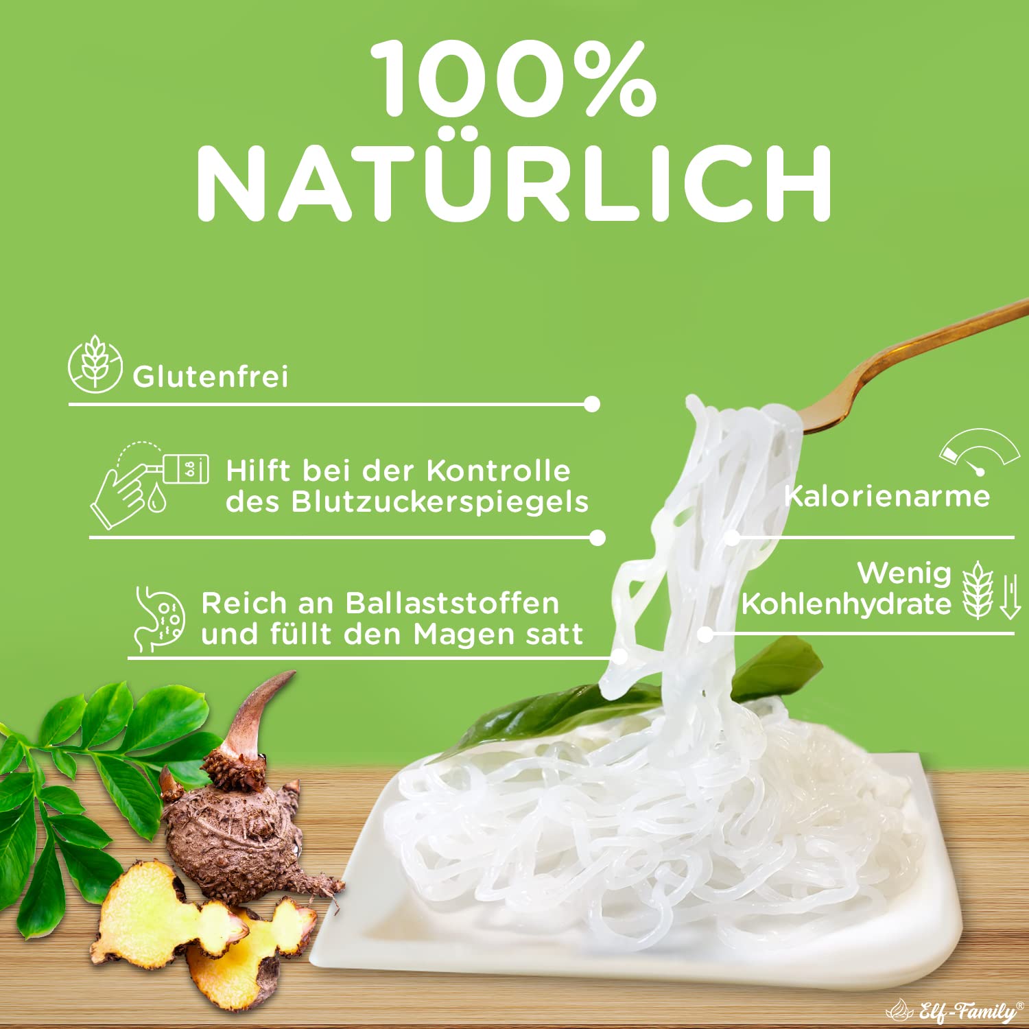 Elf-Family 270g x60er Box(120 pack) Bio Konjak Nudeln Ultra Low Carb Shirataki Nudeln Vegan Glutenfrei-Instant Nudeln Keto/Kalorienarme/Fettfrei/Zuckerfrei -Spaghetti