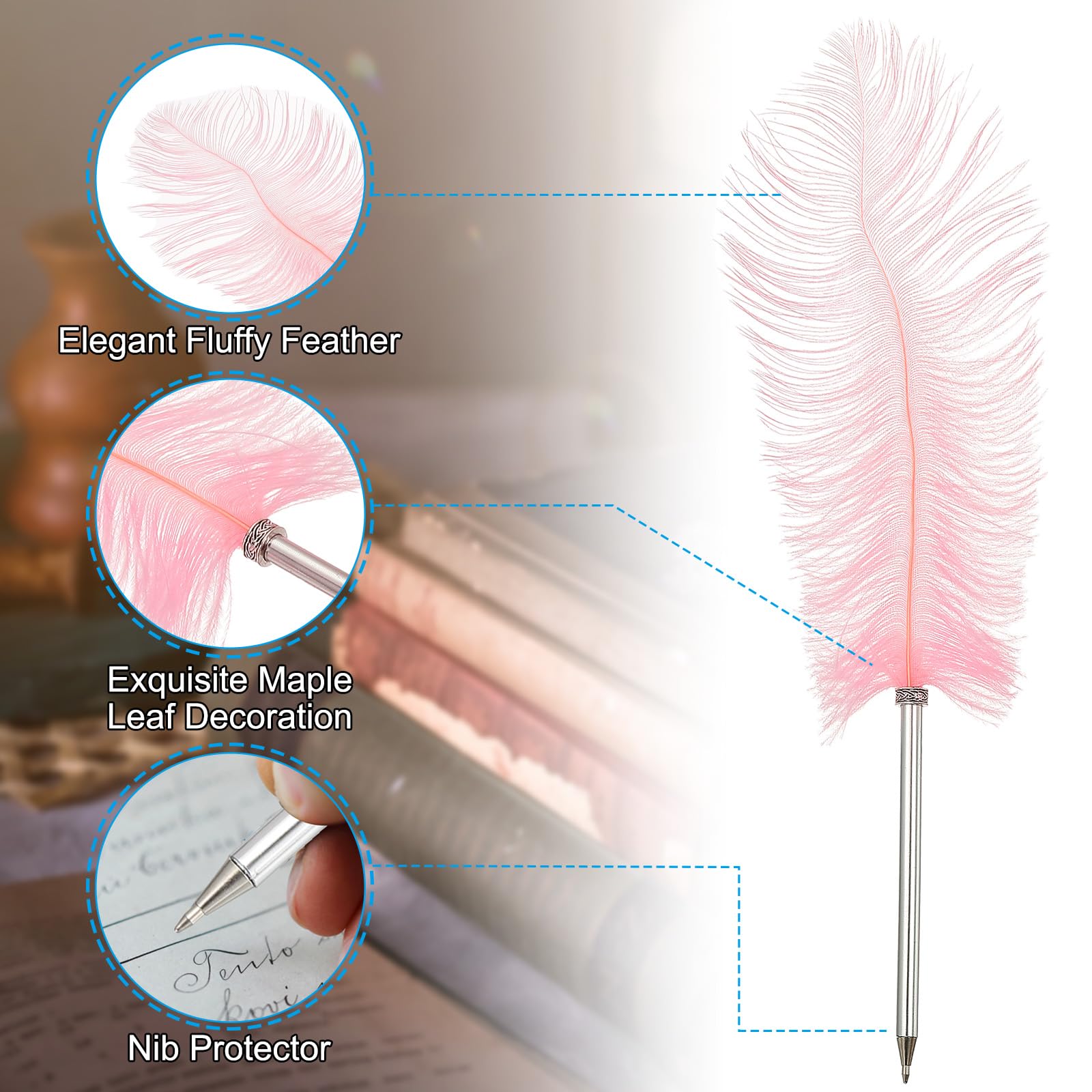 PATIKIL 30cm/12 Feather Ballpoint Pen - Image 3