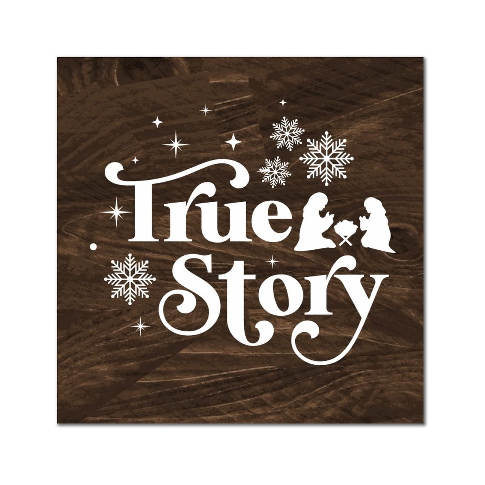 Plaque murale en bois haut de gamme True Story, décoration artisanale 35 cm