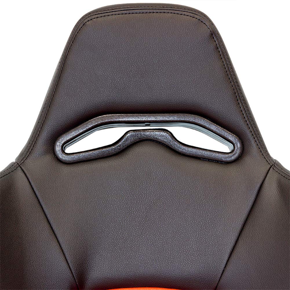 AUTO-STYLE Asiento Deportivo 'Eco' - Cuero Artificial Negro/Rojo - Respaldo Ajustable en el Lado Derecho - incl. Correderas