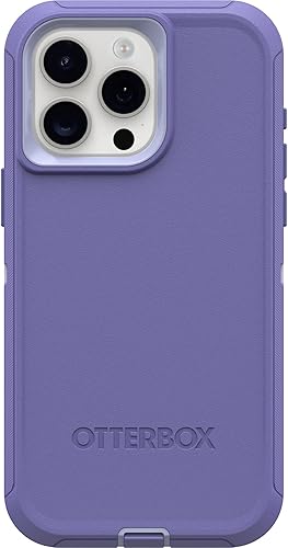 Otterbox Funda para iPhone 15 Pro MAX (solamente) Defender Series - Montaña Majestad (púrpura), sin pantalla, resistente y duradera, con protección