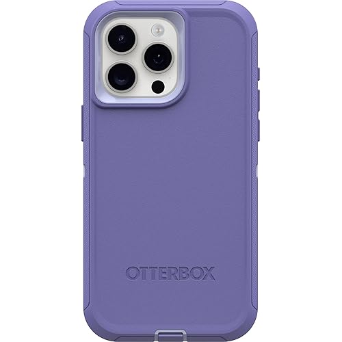 OtterBox iPhone 15 Pro MAX (Only) Defender Series Case - Mountain Majesty (Purple), screenless, Rugged & Durable, with Port Protection, Includes Holster Clip Kickstand