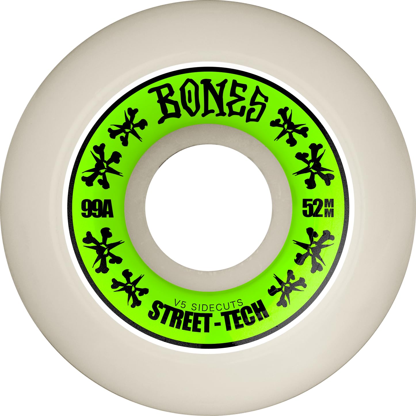 Bones Wheels Street Tech Formula STF Sidecuts Skateboard Wheels, 52mm, 99A, V5 Sidecut