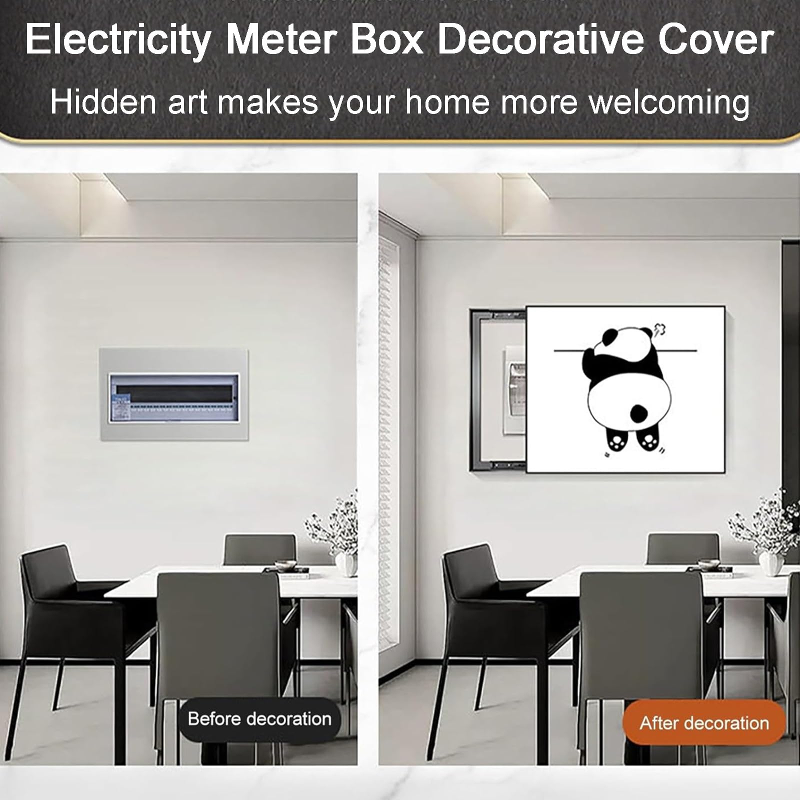 Electrico Decorativos Caja Medidor, Cubierta de Fusibles y Cuadro Eléctrico, Decorativo Tapa del Medidor Eléctrico Caja De Distribucion Tapa Decorativa Modernos Sin Perforación(D,40X60CM/15.7x23.6in)