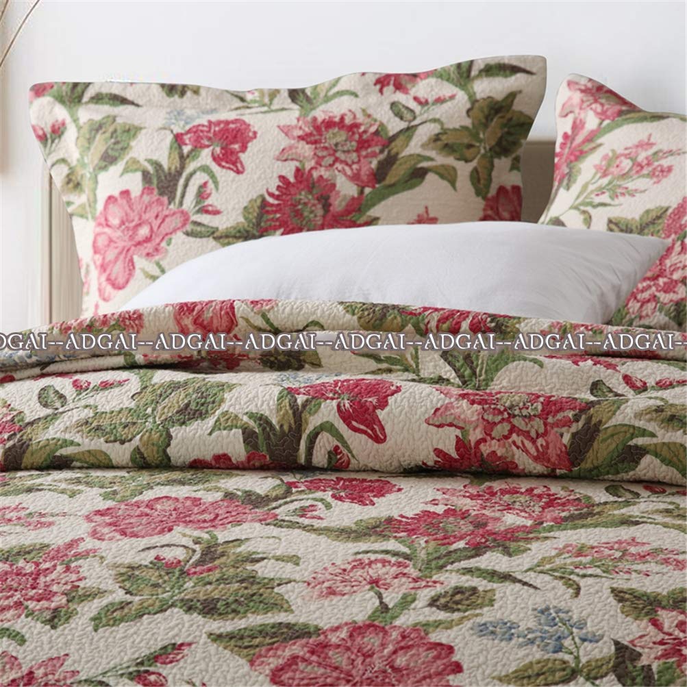 3-teiliges King-Size Bettwäsche-Set – Blumenmuster In Pink, Mikrofaser, Leicht & übergroß | Mit 2 Kissenbezügen