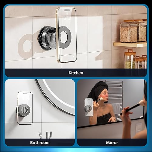 Miniatura 7 de Soporte magnético de vacío para tu automóvil, soporte de ventosa Magsafe ajustable de 360, soporte de teléfono celular para cochegimnasioespejo,