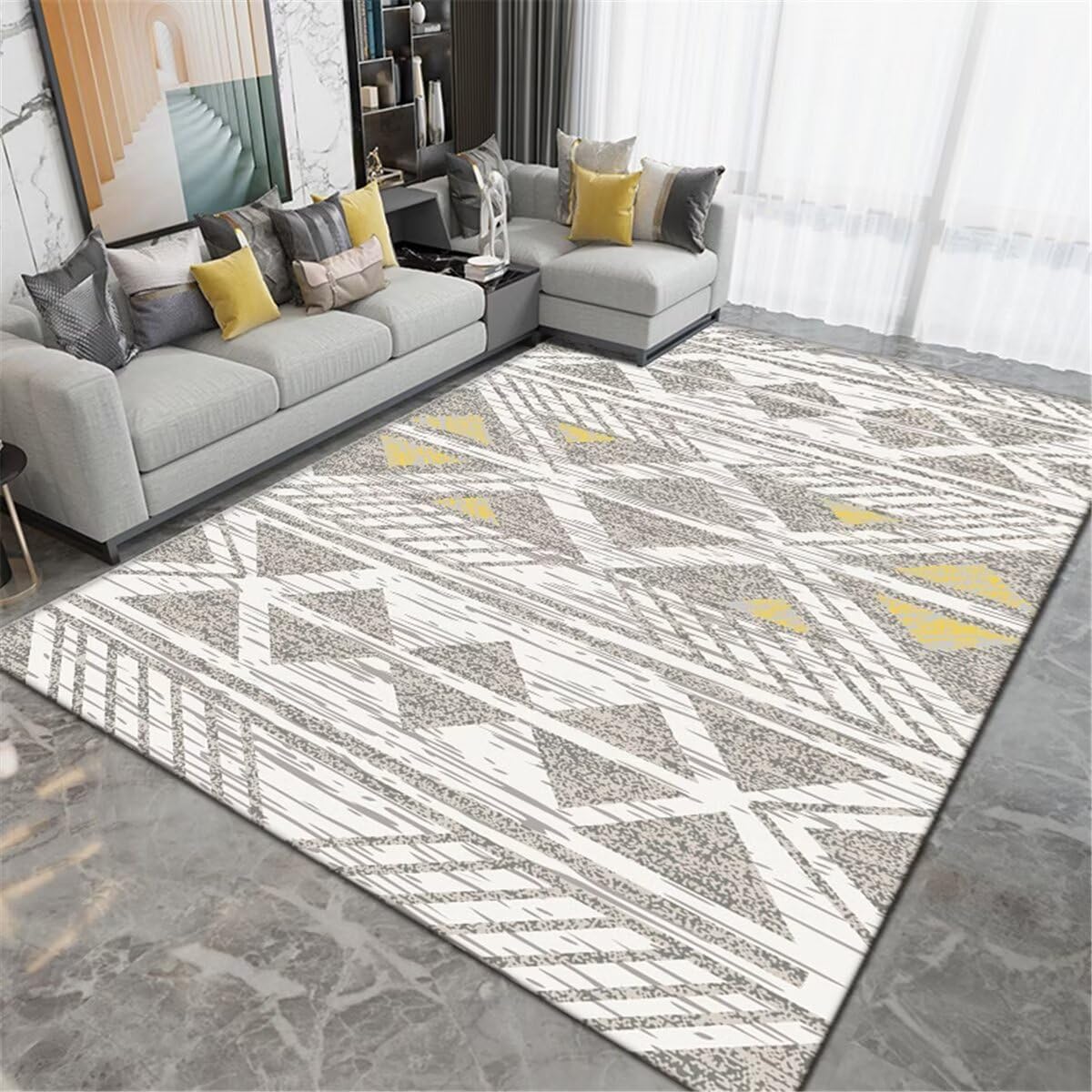 Tapis de salon lavable et résistant pour faciliter l'entretien de la maison