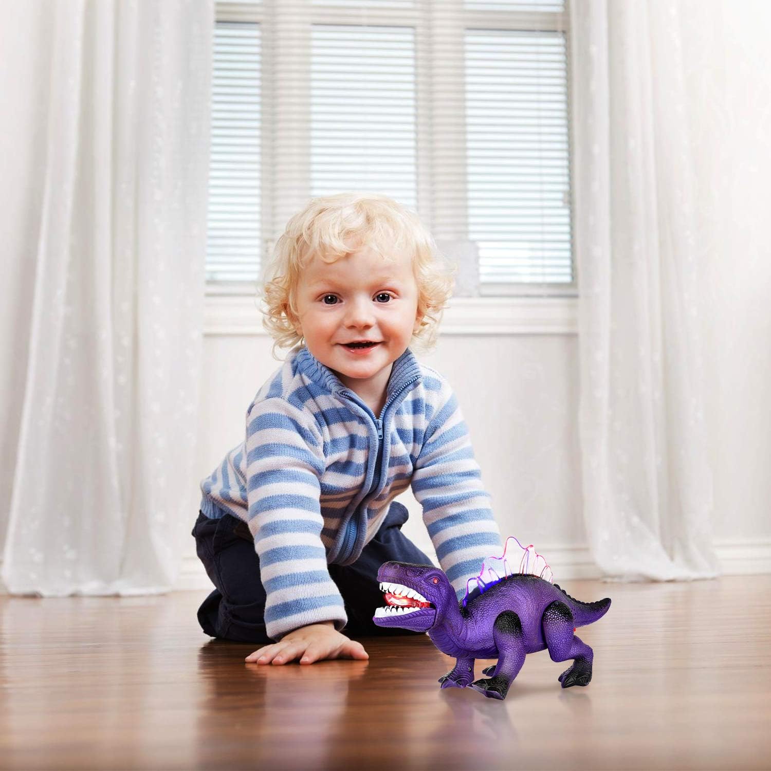 EIGELIU AOKESI Led Walking Dinosaur Toys with Roar Electronic Dino Toy & Lights Up Tyrannosaurus Toy Gift for Boys & Girls 3 4 5 6 7 Year Old Batteries Included&2 Extra Dinosaur Eggs