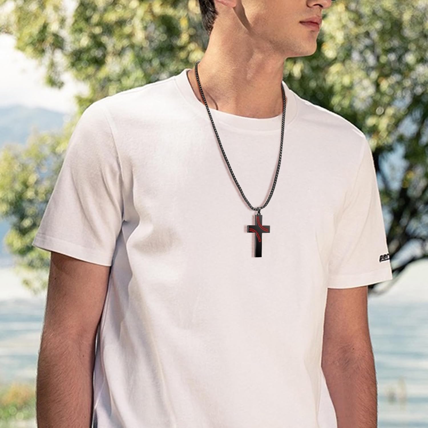 AILUOR Baseball Cross Necklace for Men Bible Verse, First Communion Baseball Pendant Chain Personalized Christian Religious Scriptures Baptism Gifts Father's Day Graduation Jewelry - Image 5
