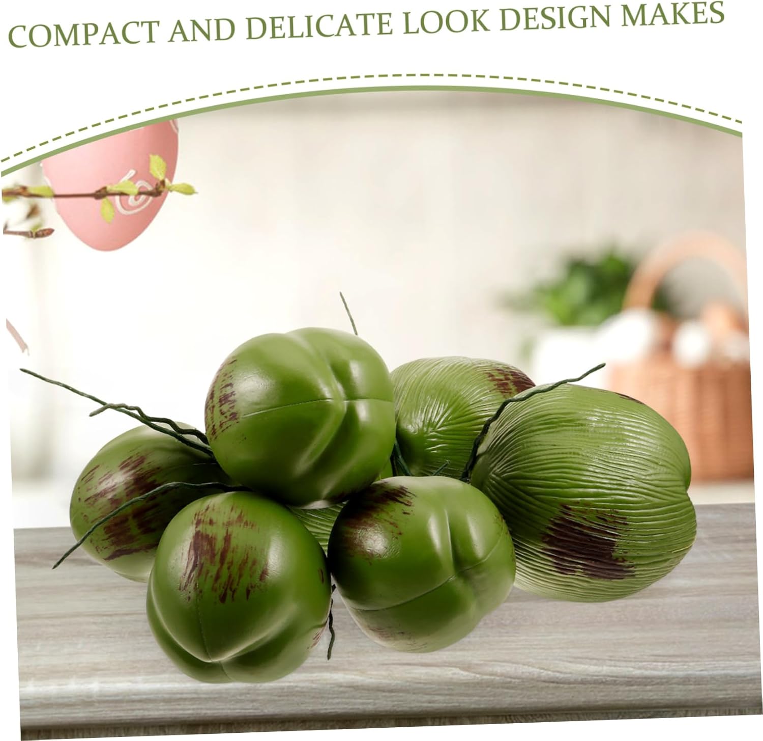 1 Bunch Artificial Coconuts Model Plastic Simulation Fake Fruit Decor for Hawaiian Luau Tropical Party Wedding Kitchen Ornament Realistic Stable Craft