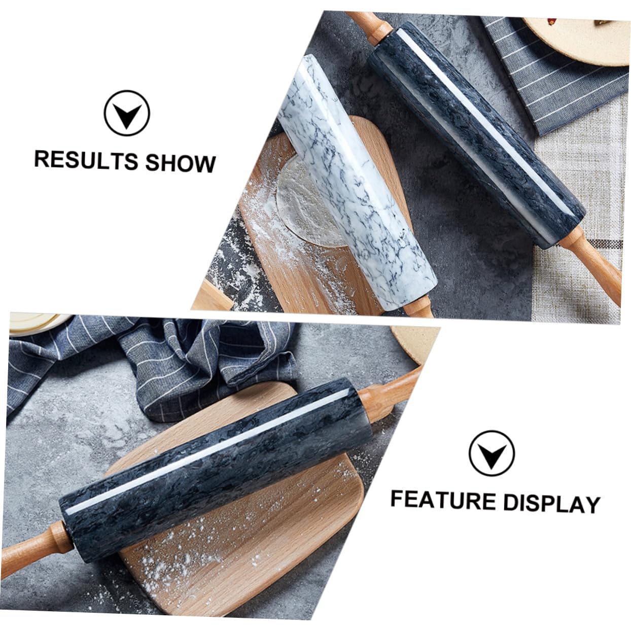 LIFKOME Nudelholz Elegantes mit Holzgriff aus Synthetischem Material Schwarzes Praktischer Backroller für Küche und Teigverarbeitung