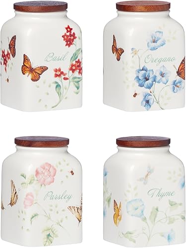 Lenox Butterfly Meadow - Juego de 4 tarros de especias para cocinar, 1.79, varios