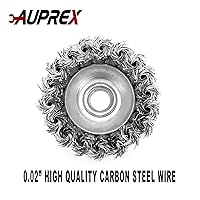 Vista 4 de Paquete de 2 cepillos de alambre anudado para amoladoras angulares con eje roscado 11 UNC, alambre de acero al carbono de 0.02 pulgadas para óxido