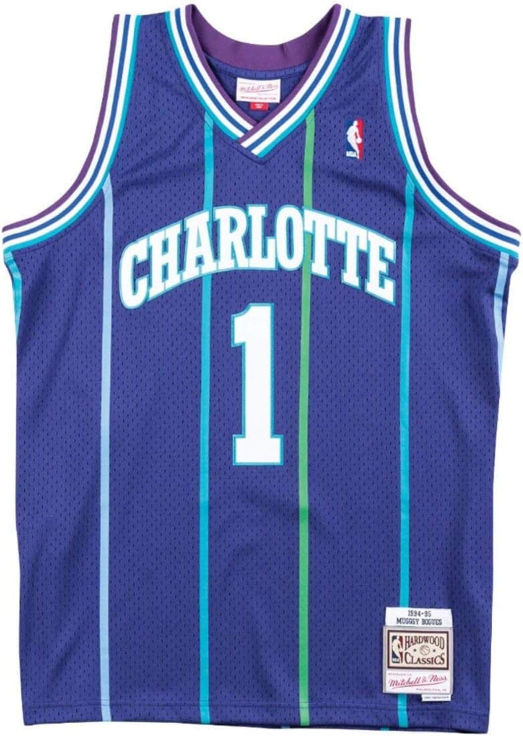Mitchell & Ness Muggsy Bogues Charlotte Hornets Men's 1994-95 Purple Swingman Jersey (3X-Large)
