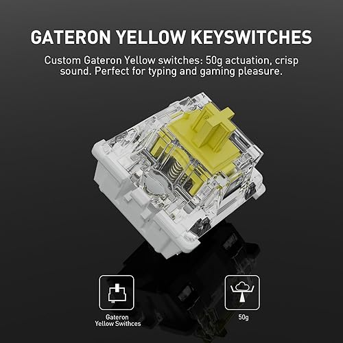 Miniatura 6 de Teclado mecánico K3 con pantalla táctil 82 teclas PBT intercambiables, interruptores Gateron G Yellow Pro - para WindowsMacAndroidSwitchXboxPS4PS5