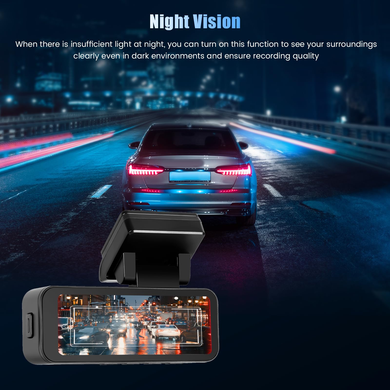 Inefala Dashcam Cámara Coche 4K+1080P con WiFi GPS, WiFi Dash CAM Coche con Tarjeta SD 64GB,Camara Coche Grabadora,Gran Angular,Visión Nocturn,Sensor G,Monitor de Aparcamiento,Grabación de Bucle