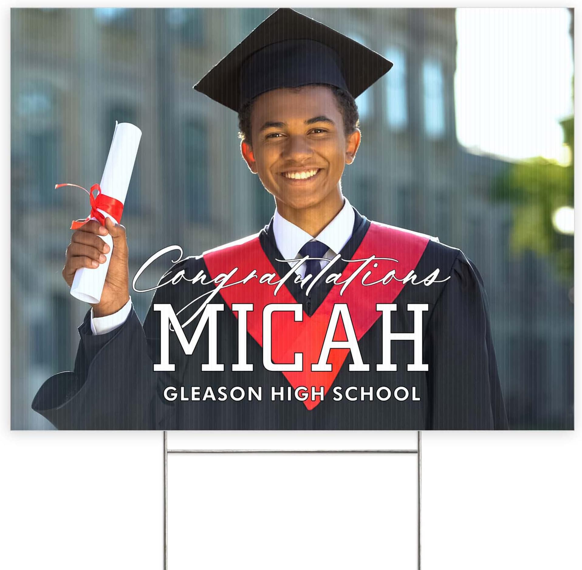 Personalized Then and Now Graduation Yard Sign, Class Of