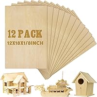 Juexica 12pcs 12x18" 3mm Basswood Plywood Sheets - Smooth Craft Wood for Laser Cutting, DIY, Woodworking & Scroll Sawing