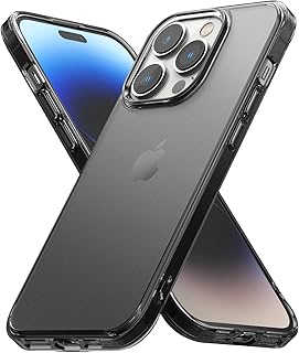 Ringke Fusion Matte [tecnologia anti-impressão digital] compatível com iPhone 14 Pro, capa protetora à prova de manchas resistente à prova de choque TPU bumper capa de telefone para mulheres e homens - preto fosco
