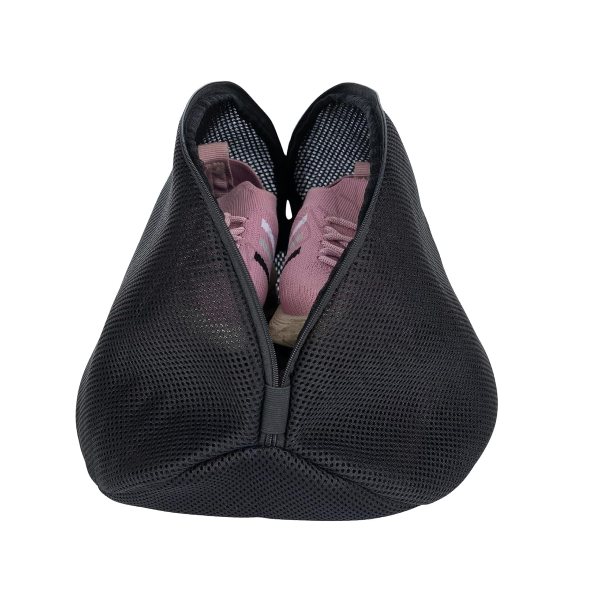 AAMATY Shoe Washing Machine Bag | Reusable Mesh Shoe Laundry Bag with Zipper for Washer & Dryer | 360° Cleaning Wash Bag for Sneakers, Sports Shoes, Delicates, Socks & Laundry Items (Black)