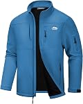 WULFUL Veste Softshell légère Manteau à vent rembourré à l'eau Soft Shell Outdoor pour homme