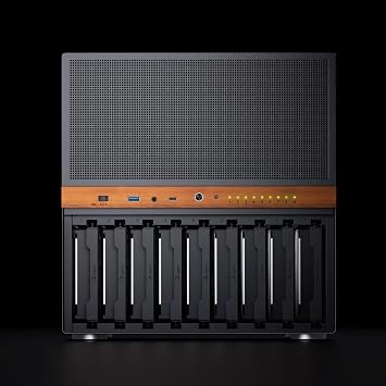 JONSBO N6 NAS Case, Micro ATX Pc Case,9HDD/SSD Drive Bay (hot-swap),Support 3 Power Supply Installation Positions,ATX/SFX PSU,with 2 Fans Pre-Installed,GPU305mm,Multi-Fan Position, Supporting 240AIO
