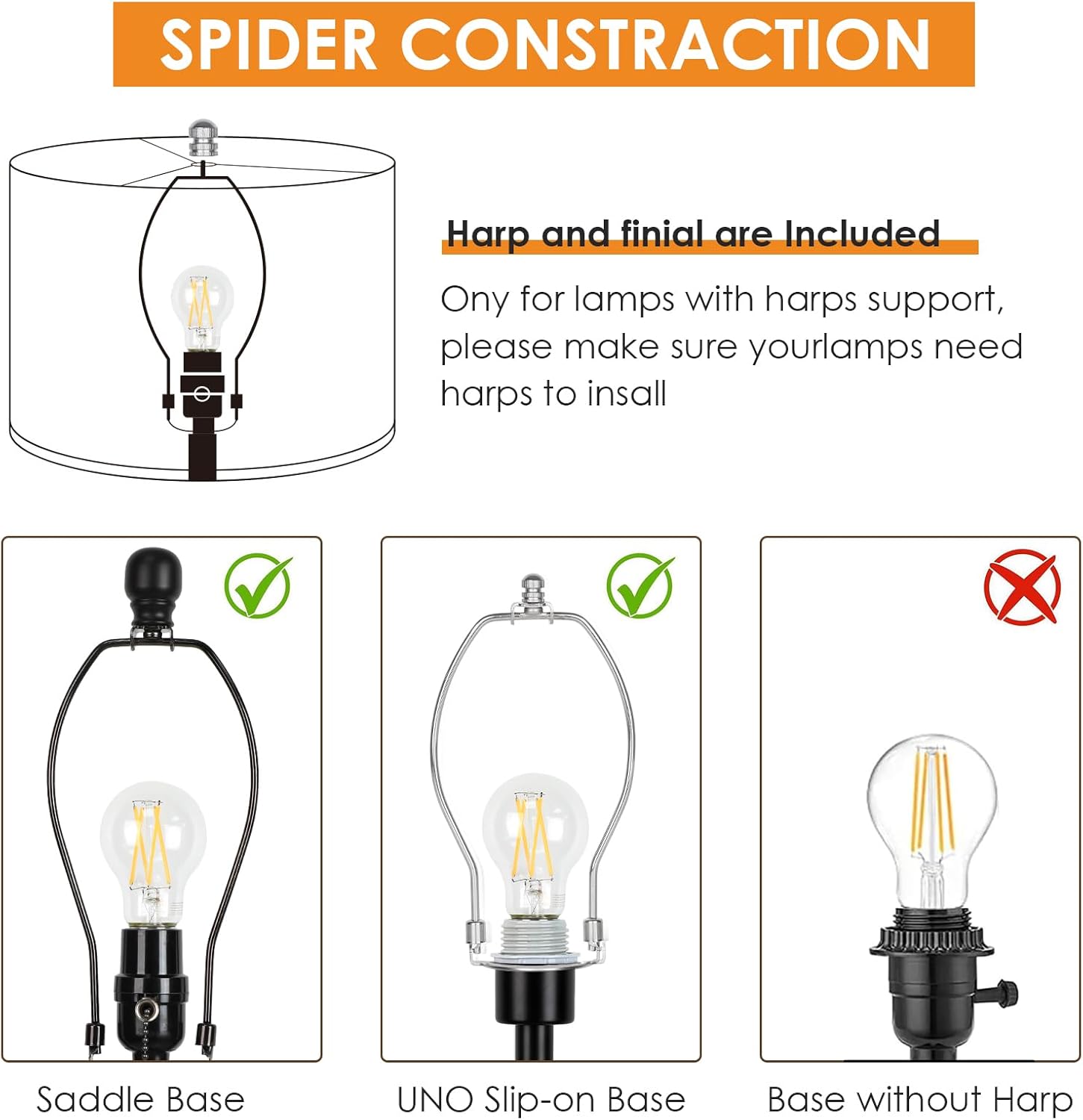 Lamp Shades Set of 2, Drum Lampshades 13" Top x 13" Bottom x 10" High with Spider Fitter, Large Replacement Lamp Shades for Table Lamps, Floor Lamps, Easy Assembly Required (2, Beige)