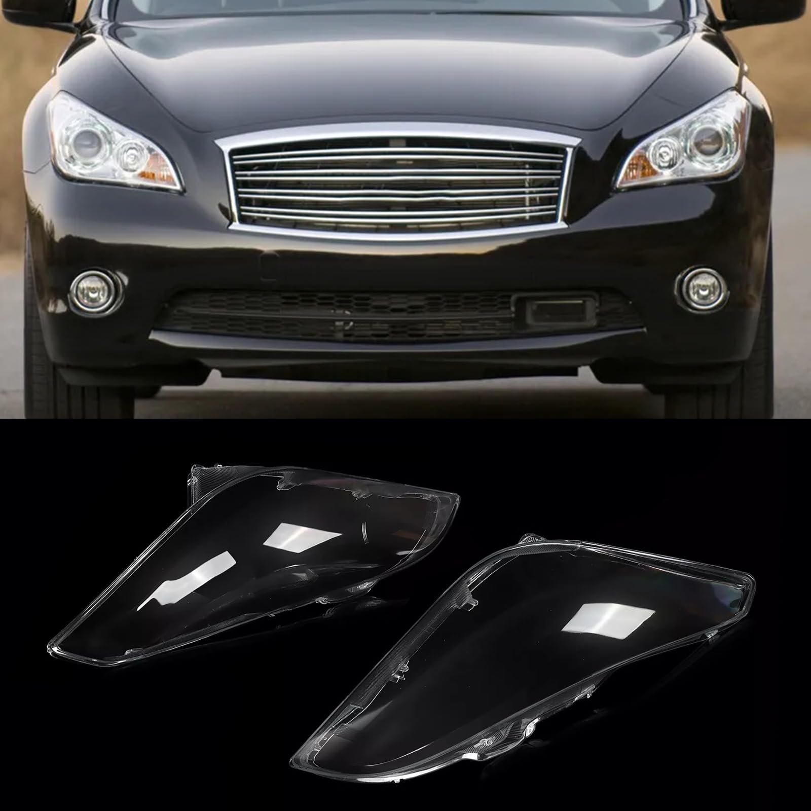Headlight Lens Shell Cover Clear Fit for Infiniti M25 M35 M37 2011-2012# 260601MA2D，260601MA0D，IN2502151，IN2503151