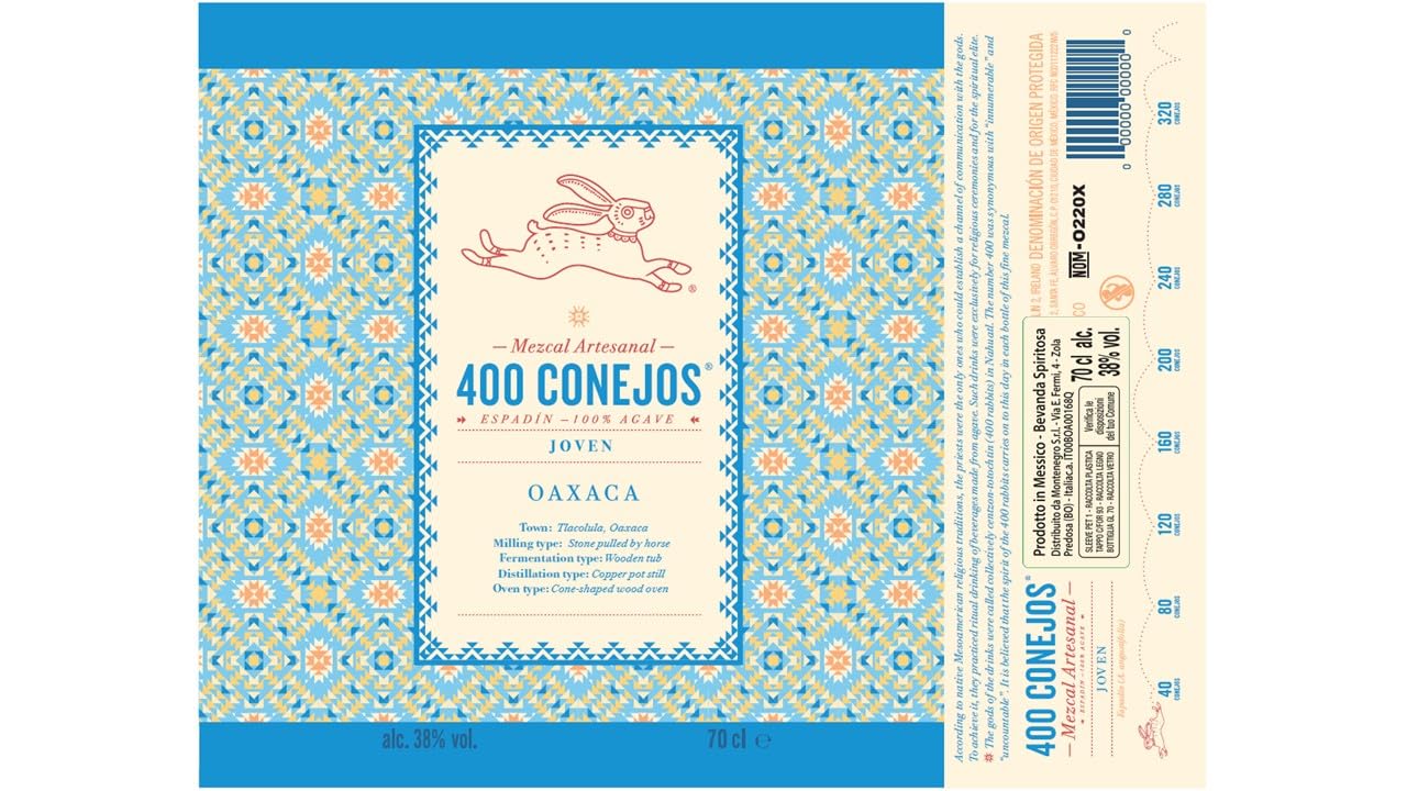 Mezcal Artesanal 400 Conejos 70 Cl.