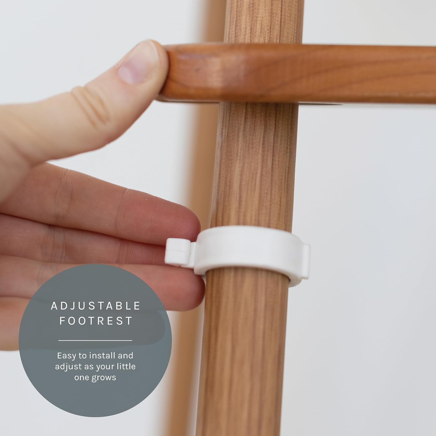 Yeah Baby Goods Adjustable Footrest & Leg Wrap Set Compatible with The IKEA Antilop Highchair (Cherry) - High Chair Accessories Bundle - Attachable Foot Rest w/Support Clamps & Matching Leg Stickers