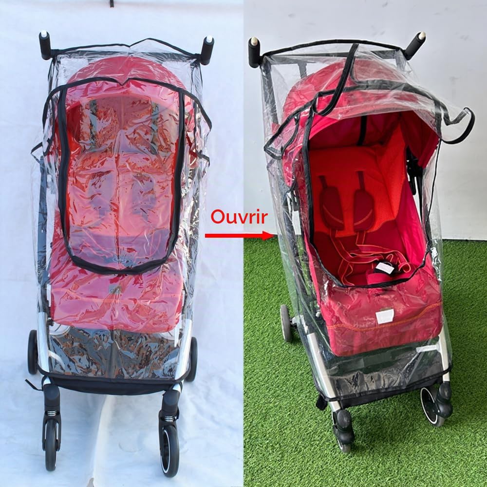 Housse de pluie et vent pour poussette compatible avec poussette GB Pockit, Pockit+, veste de pluie pour poussette... (Fit Pockit Plus All City)