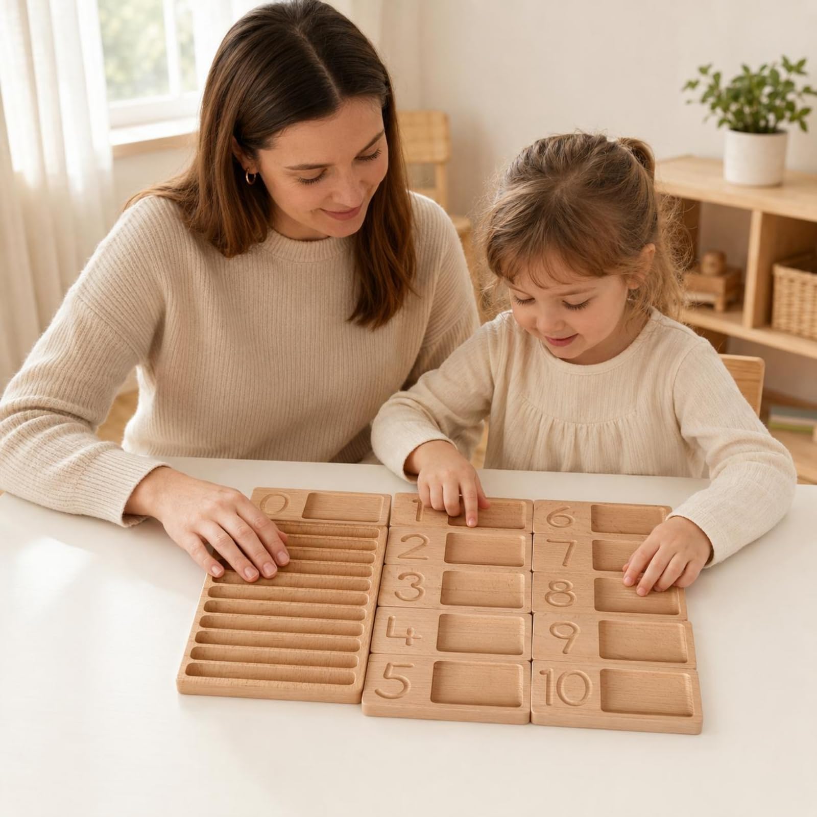 Tablero Encaje Numérico Grabado Tablero Numérico Infantil Bordes Redondeados Material Didáctico para Niños