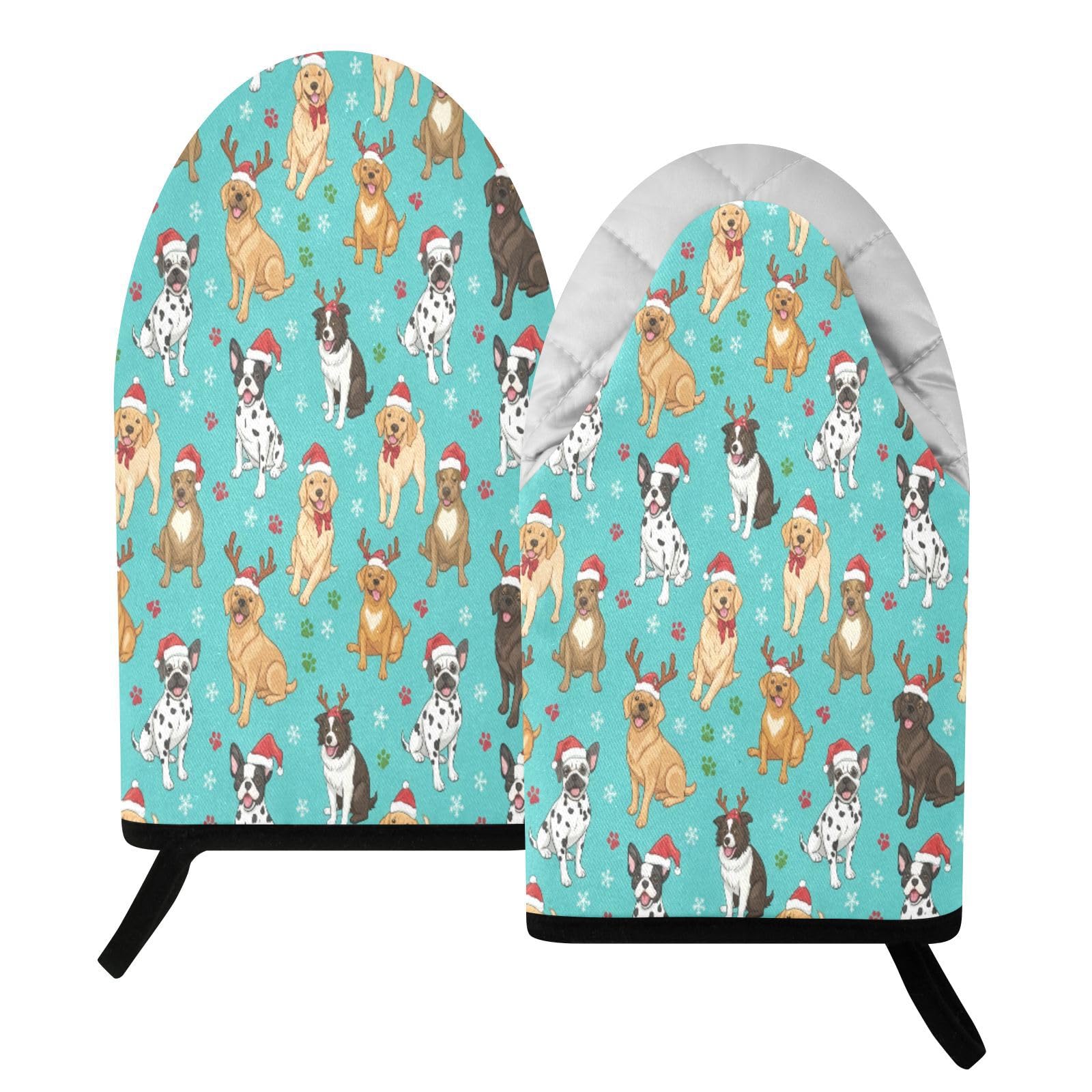 BURSTDDY Cartoon Dog Oven Mitt,Heat Resistant Kitchen Mitts for Cooking