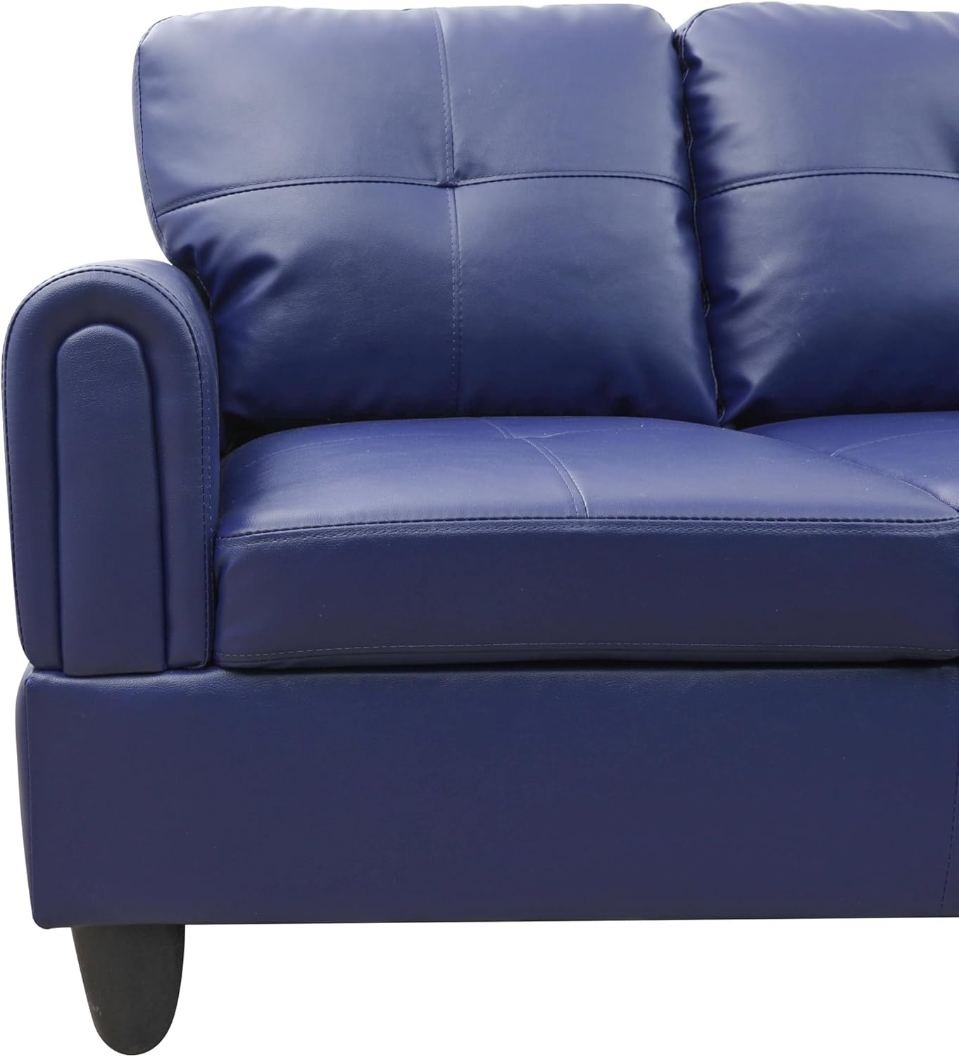NicBex L Shaped Couch Sectional Couches for Living Room Rustic Comfy Futon Bed Upholstered Faux Leather Cloud Couch with Chaise and Deep Seat for Living Room and Apartment, Blue Purple