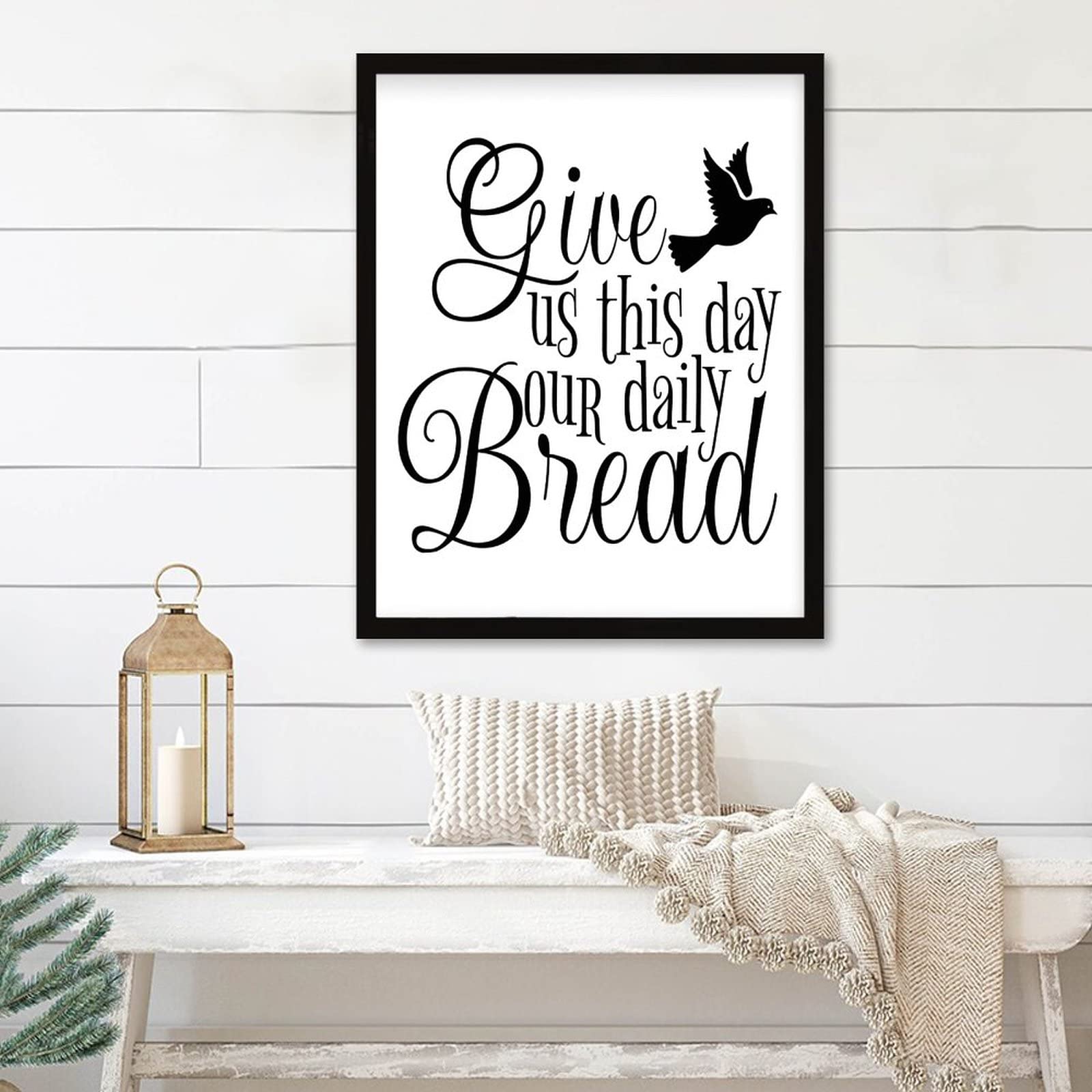 Panneau de table noir avec citations inspirantes, cadre mural de cuisine rustique 40,6 x 50,8 cm