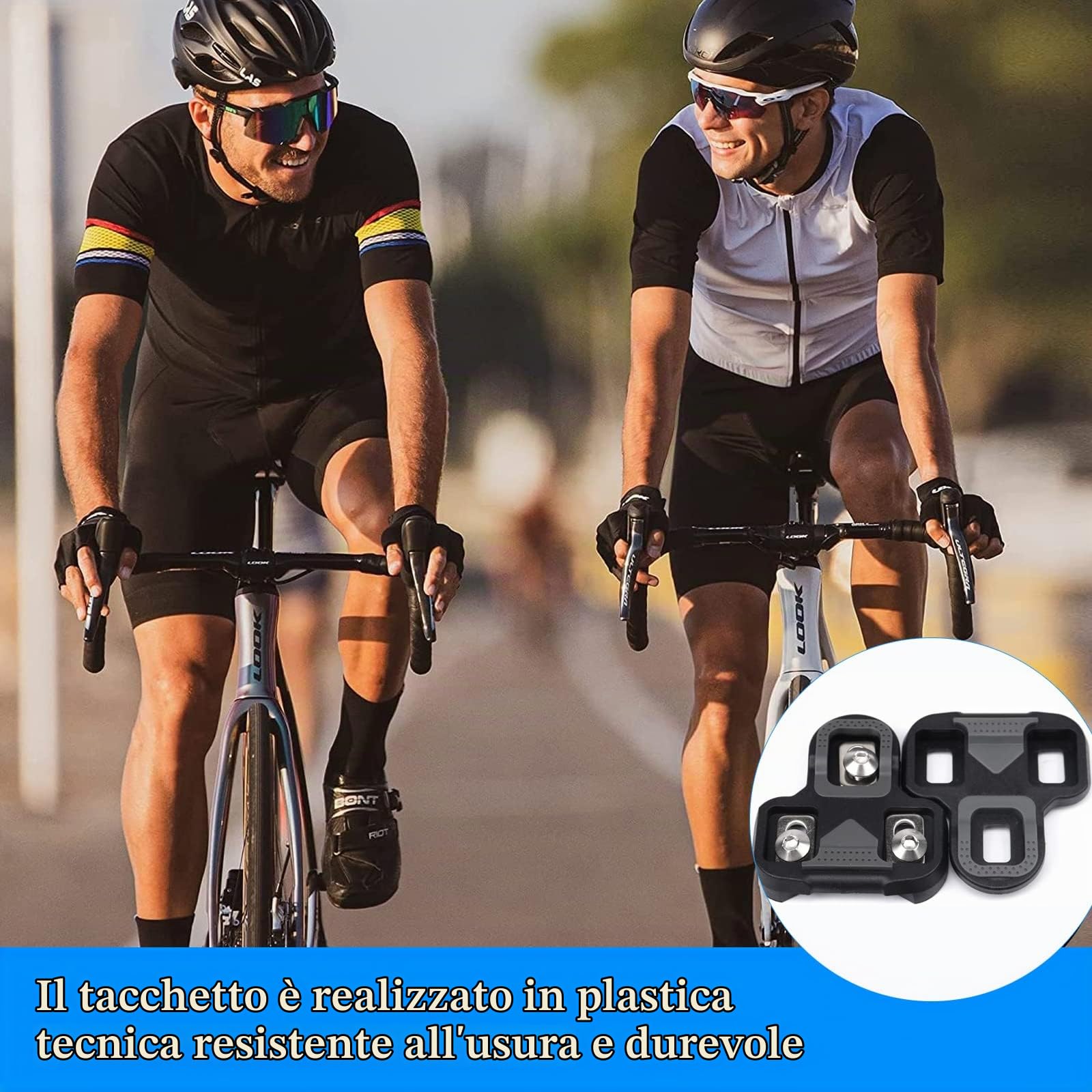 XZEIT Tacchette per Bicicletta KEO compatibili con Look Cleats (4,5° Gradi), tacchette per Bicicletta compatibili, tacchette per Bici da Strada Indoor Outdoor per Donna e Uomo e Scarpe da Ciclismo