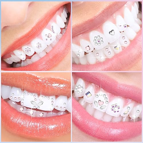 Miniatura 3 de Sosation 377 piezas de 4 formas de gemas de dientes de cristal, joyería de dientes de cristal profesional, a la moda, adornos reflectantes de