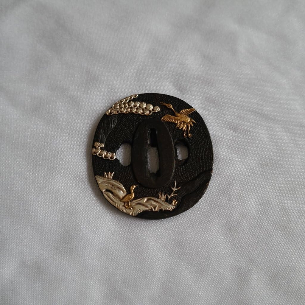 Japanese Sword (SEPPA-HABAKI-ITO) Gold-Plating Copper 054-065 Menuki Fuchi-Kashira Tsuba