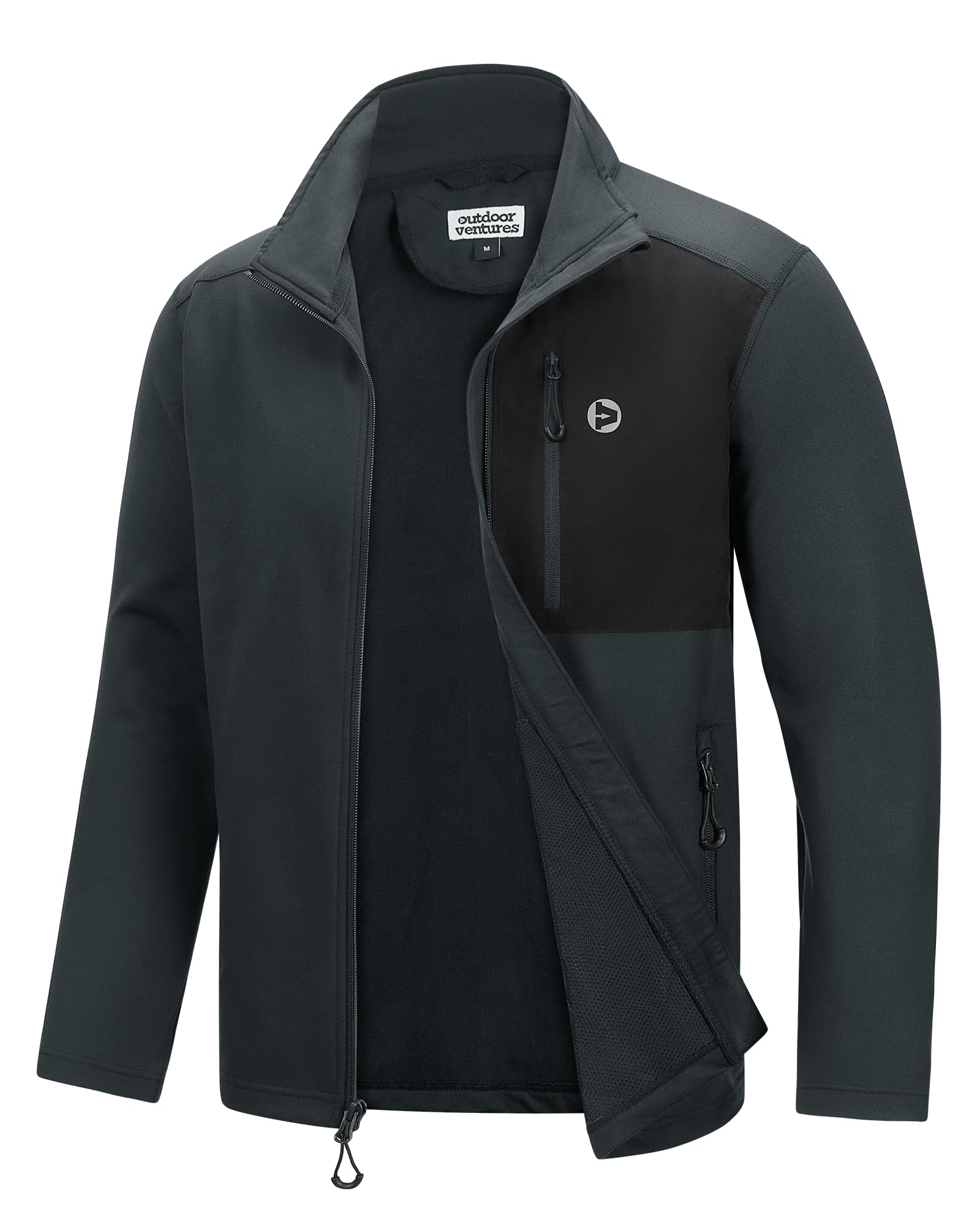 Outdoor Ventures Giacche da uomo leggere da atletica con cerniera intera, cappotto casual da allenamento giacca da corsa per ciclismo