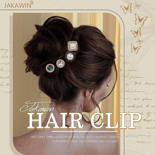 Miniatura 6 de JAKAWIN Horquillas en espiral para el cabello, bobinas de diamantes de imitación, pinzas para el cabello con perlas de cristal, accesorios de boda