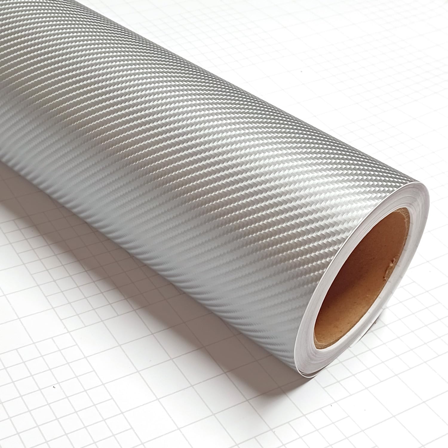 DIYAH 4D Silver Carbon Fiber Vinyl Wrap Sticker 120" x 60" / 10FT x 5FT Air Release Bubble Free Anti-Wrinkle