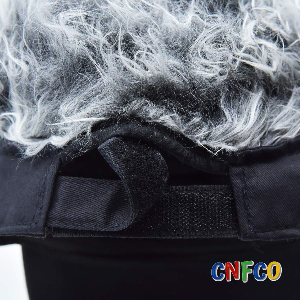 Novelty Hair Visor Cap Adjustable Baseball Hat (Black with Grey Hair)