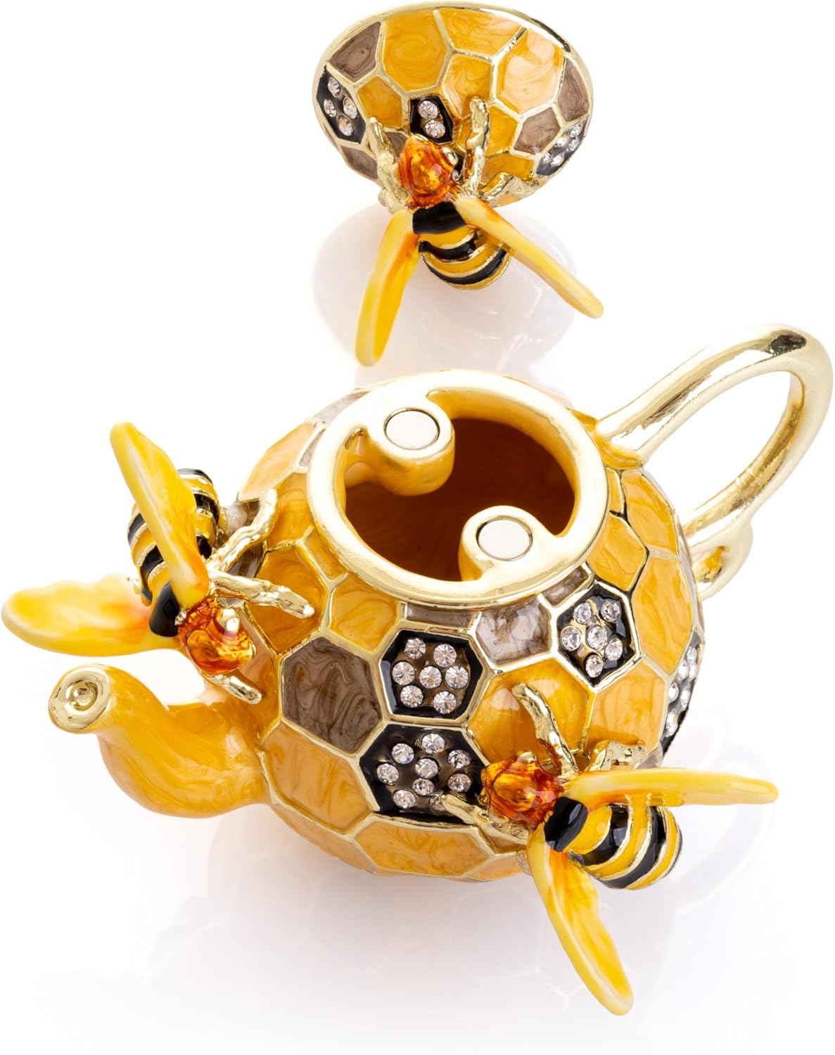 Keren Kopal Bee & Honeycomb Teapot Trinket Box